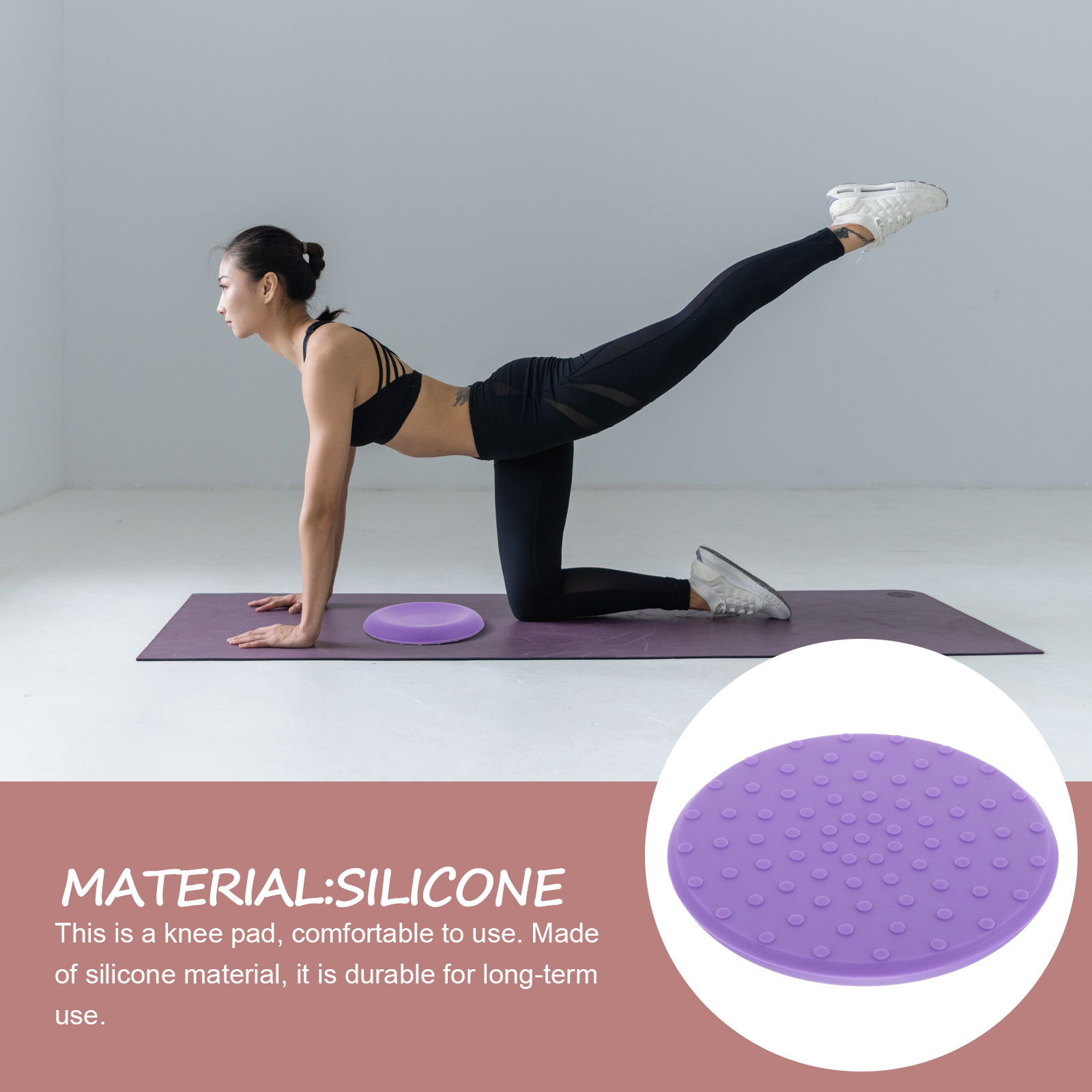 Pilates Yoga Joint - Tapis de yoga rond élégant, coussin