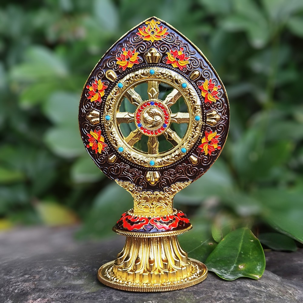Yoga Wheel Dharma - Décoration de roue du Dharma tibétaine