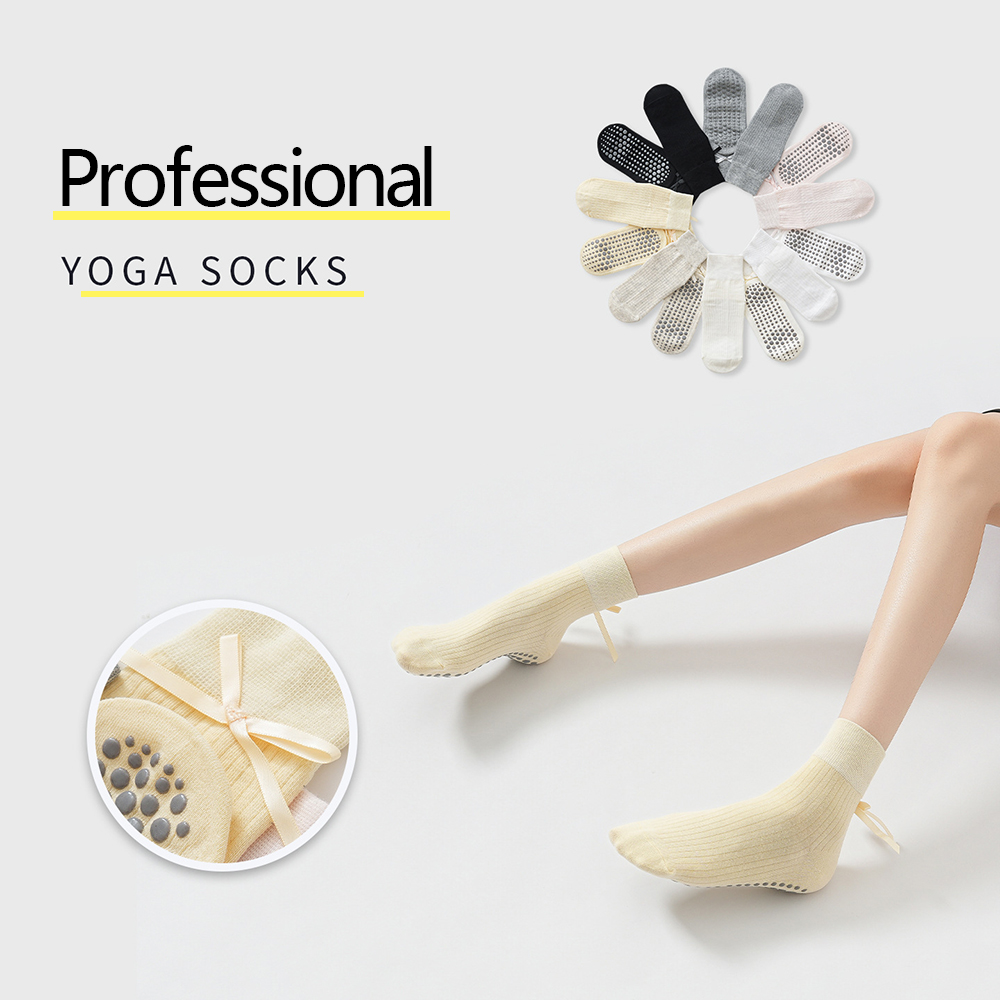 Pilates & Yoga Unleashed International Academy Yonkers - Chaussettes de yoga à nœud mignon