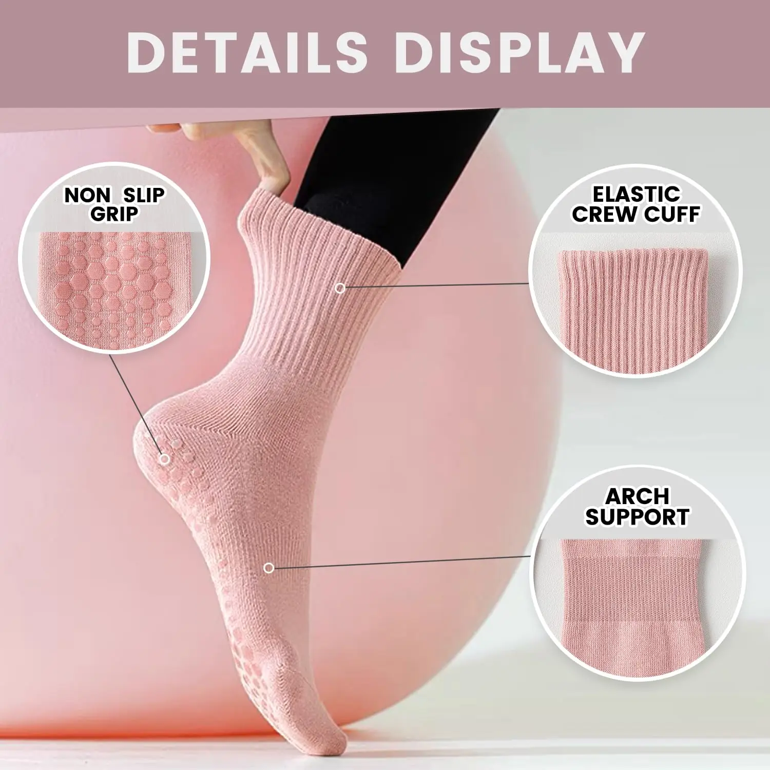 4 paires de chaussettes de yog - Pilates & Yoga Unleashed International Academy Yonkers avis et prix