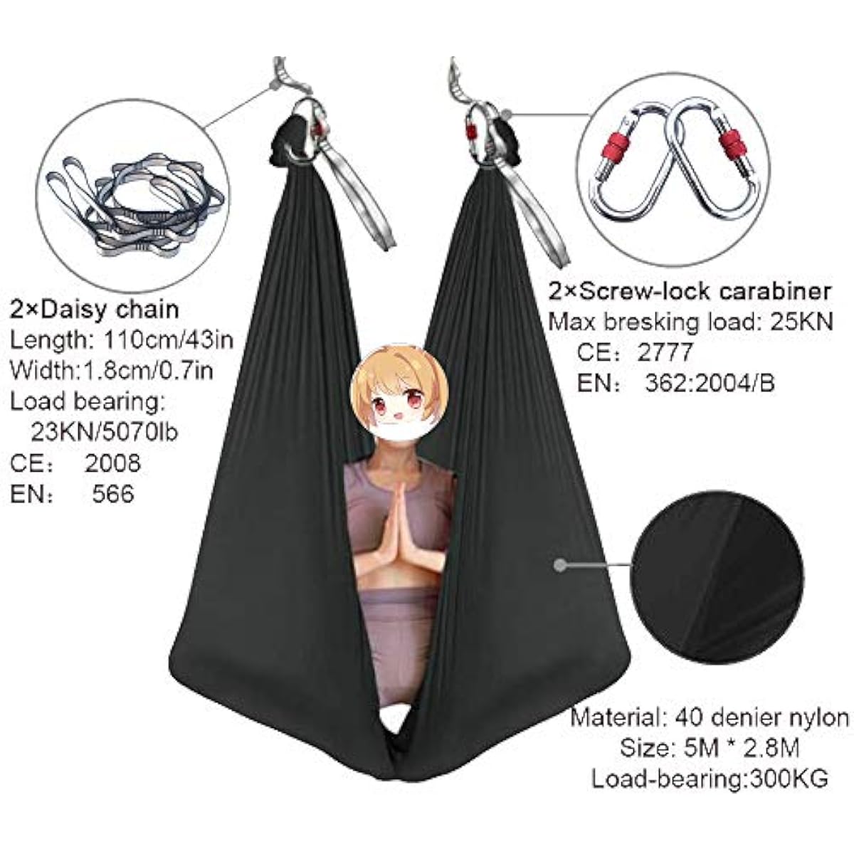 Hamac de yoga aérien 5M x 2.8M - Pilates Yoga Aerial avis et prix