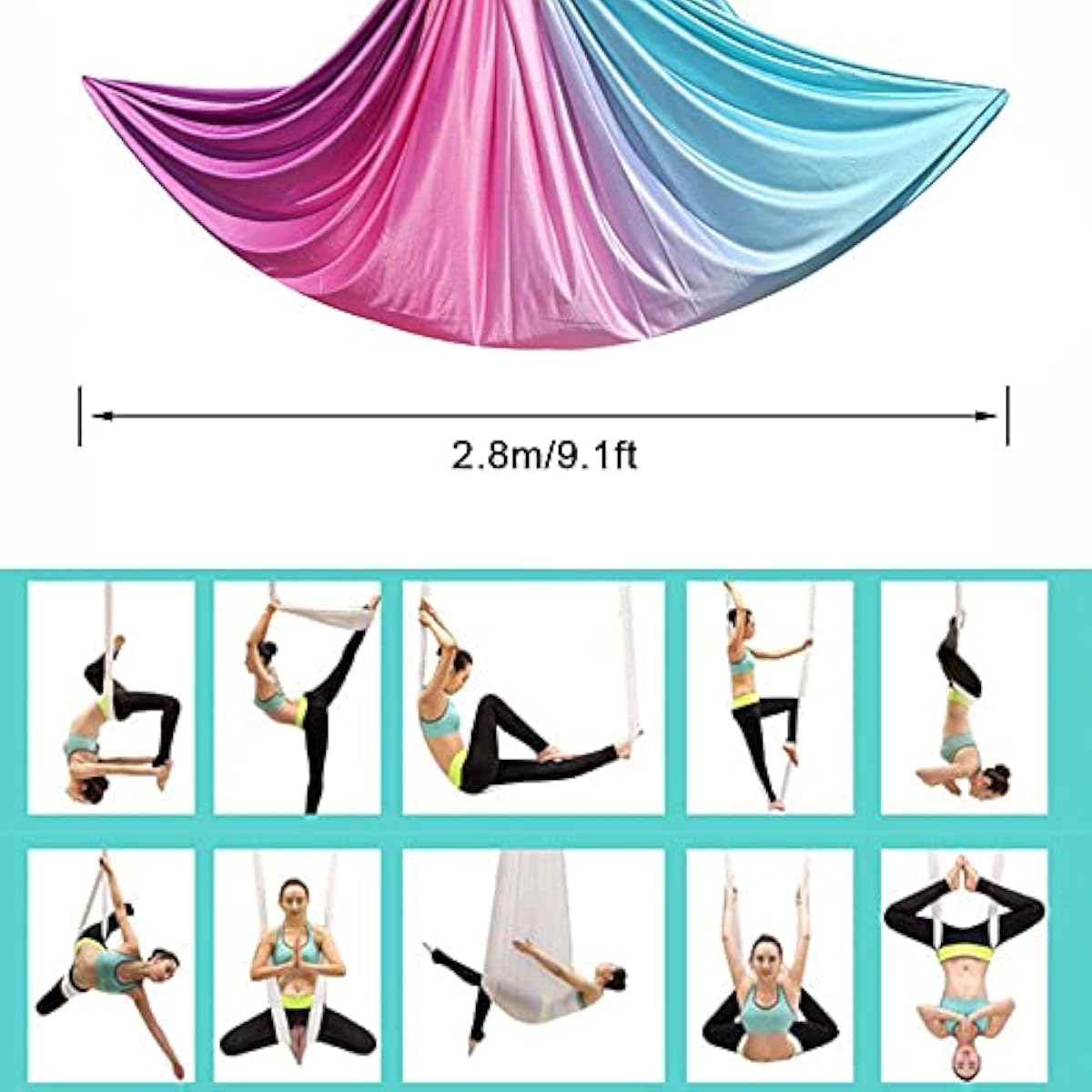 Hamac de yoga aérien 5M x 2.8M - Pilates Yoga Aerial avis et prix